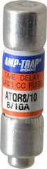 Ferraz Shawmut - 300 VDC, 600 VAC, 0.8 Amp, Time Delay General Purpose Fuse - Clip Mount, 1-1/2" OAL, 100 at DC, 200 at AC kA Rating, 13/32" Diam - Americas Industrial Supply