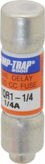 Ferraz Shawmut - 300 VDC, 600 VAC, 1.25 Amp, Time Delay General Purpose Fuse - Clip Mount, 1-1/2" OAL, 100 at DC, 200 at AC kA Rating, 13/32" Diam - Americas Industrial Supply