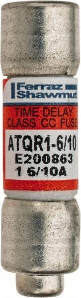 Ferraz Shawmut - 300 VDC, 600 VAC, 1.6 Amp, Time Delay General Purpose Fuse - Clip Mount, 1-1/2" OAL, 100 at DC, 200 at AC kA Rating, 13/32" Diam - Americas Industrial Supply