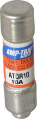 Ferraz Shawmut - 300 VDC, 600 VAC, 10 Amp, Time Delay General Purpose Fuse - Clip Mount, 1-1/2" OAL, 100 at DC, 200 at AC kA Rating, 13/32" Diam - Americas Industrial Supply