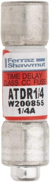 Ferraz Shawmut - 300 VDC, 600 VAC, 0.25 Amp, Time Delay General Purpose Fuse - Clip Mount, 1-1/2" OAL, 100 at DC, 200 at AC kA Rating, 13/32" Diam - Americas Industrial Supply