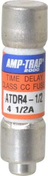 Ferraz Shawmut - 300 VDC, 600 VAC, 4.5 Amp, Time Delay General Purpose Fuse - Clip Mount, 1-1/2" OAL, 100 at DC, 200 at AC kA Rating, 13/32" Diam - Americas Industrial Supply