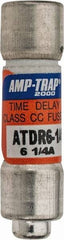 Ferraz Shawmut - 300 VDC, 600 VAC, 6.25 Amp, Time Delay General Purpose Fuse - Clip Mount, 1-1/2" OAL, 100 at DC, 200 at AC kA Rating, 13/32" Diam - Americas Industrial Supply