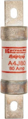 Ferraz Shawmut - 300 VDC, 600 VAC, 80 Amp, Fast-Acting General Purpose Fuse - Clip Mount, 4-5/8" OAL, 100 at DC, 200 at AC kA Rating, 1-1/8" Diam - Americas Industrial Supply