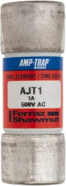 Ferraz Shawmut - 500 VDC, 600 VAC, 1 Amp, Time Delay General Purpose Fuse - Clip Mount, 2-1/4" OAL, 100 at DC, 200 at AC, 300 (Self-Certified) kA Rating, 13/16" Diam - Americas Industrial Supply