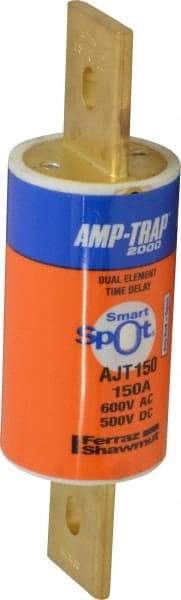 Ferraz Shawmut - 500 VDC, 600 VAC, 150 Amp, Time Delay General Purpose Fuse - Clip Mount, 5-3/4" OAL, 100 at DC, 200 at AC, 300 (Self-Certified) kA Rating, 1-5/8" Diam - Americas Industrial Supply