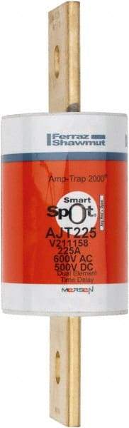 Ferraz Shawmut - 500 VDC, 600 VAC, 225 Amp, Time Delay General Purpose Fuse - Clip Mount, 7-1/8" OAL, 100 at DC, 200 at AC, 300 (Self-Certified) kA Rating, 2-1/8" Diam - Americas Industrial Supply