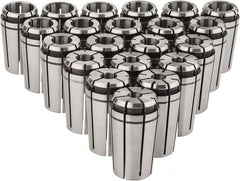 Centaur - 21 Piece, 3/8" to 1" Capacity, Single Angle Collet Set - Series TG/PG 100 - Exact Industrial Supply