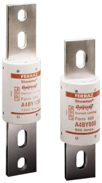 Ferraz Shawmut - 300 VDC, 600 VAC, 800 Amp, Time Delay General Purpose Fuse - Bolt-on Mount, 10-3/4" OAL, 100 at DC, 200 at AC kA Rating, 2-1/2" Diam - Americas Industrial Supply