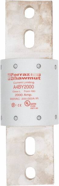 Ferraz Shawmut - 300 VDC, 600 VAC, 2000 Amp, Time Delay General Purpose Fuse - Bolt-on Mount, 10-3/4" OAL, 100 at DC, 200 at AC kA Rating, 3-1/2" Diam - Americas Industrial Supply