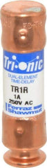 Ferraz Shawmut - 250 VAC/VDC, 1 Amp, Time Delay General Purpose Fuse - Clip Mount, 50.8mm OAL, 20 at DC, 200 at AC kA Rating, 9/16" Diam - Americas Industrial Supply