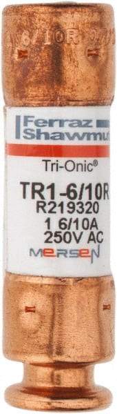 Ferraz Shawmut - 250 VAC/VDC, 1.6 Amp, Time Delay General Purpose Fuse - Clip Mount, 50.8mm OAL, 20 at DC, 200 at AC kA Rating, 9/16" Diam - Americas Industrial Supply