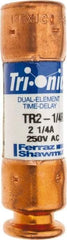 Ferraz Shawmut - 250 VAC/VDC, 2.25 Amp, Time Delay General Purpose Fuse - Clip Mount, 50.8mm OAL, 20 at DC, 200 at AC kA Rating, 9/16" Diam - Americas Industrial Supply