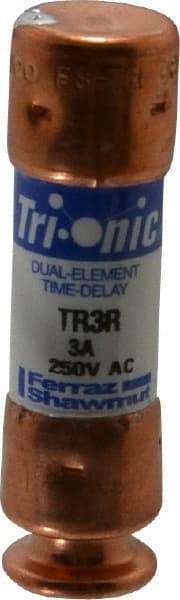 Ferraz Shawmut - 160 VDC, 250 VAC, 3 Amp, Time Delay General Purpose Fuse - Clip Mount, 50.8mm OAL, 20 at DC, 200 at AC kA Rating, 9/16" Diam - Americas Industrial Supply