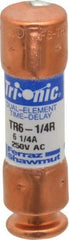 Ferraz Shawmut - 160 VDC, 250 VAC, 6.25 Amp, Time Delay General Purpose Fuse - Clip Mount, 50.8mm OAL, 20 at DC, 200 at AC kA Rating, 9/16" Diam - Americas Industrial Supply