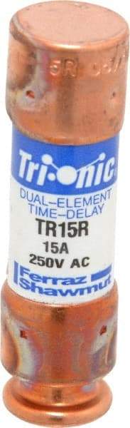 Ferraz Shawmut - 160 VDC, 250 VAC, 15 Amp, Time Delay General Purpose Fuse - Clip Mount, 50.8mm OAL, 20 at DC, 200 at AC kA Rating, 9/16" Diam - Americas Industrial Supply