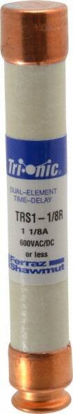 Ferraz Shawmut - 600 VAC/VDC, 1.13 Amp, Time Delay General Purpose Fuse - Clip Mount, 127mm OAL, 20 at DC, 200 at AC kA Rating, 13/16" Diam - Americas Industrial Supply