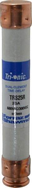 Ferraz Shawmut - 300 VDC, 600 VAC, 25 Amp, Time Delay General Purpose Fuse - Clip Mount, 127mm OAL, 20 at DC, 200 at AC kA Rating, 13/16" Diam - Americas Industrial Supply