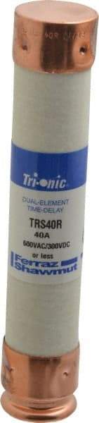 Ferraz Shawmut - 300 VDC, 600 VAC, 40 Amp, Time Delay General Purpose Fuse - Clip Mount, 5-1/2" OAL, 20 at DC, 200 at AC kA Rating, 1-1/16" Diam - Americas Industrial Supply