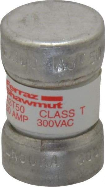 Ferraz Shawmut - 160 VDC, 300 VAC, 50 Amp, Fast-Acting General Purpose Fuse - Clip Mount, 7/8" OAL, 200 at AC, 50 at DC kA Rating, 9/16" Diam - Americas Industrial Supply