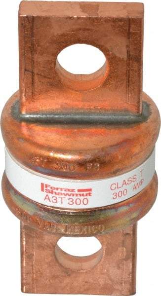 Ferraz Shawmut - 160 VDC, 300 VAC, 300 Amp, Fast-Acting General Purpose Fuse - Bolt-on Mount, 2-3/4" OAL, 200 at AC, 50 at DC kA Rating, 1-21/64" Diam - Americas Industrial Supply