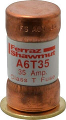 Ferraz Shawmut - 300 VDC, 600 VAC, 35 Amp, Fast-Acting General Purpose Fuse - Clip Mount, 1-9/16" OAL, 100 at DC, 200 at AC kA Rating, 13/16" Diam - Americas Industrial Supply