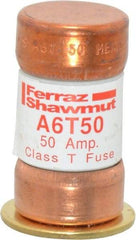 Ferraz Shawmut - 300 VDC, 600 VAC, 50 Amp, Fast-Acting General Purpose Fuse - Clip Mount, 1-9/16" OAL, 100 at DC, 200 at AC kA Rating, 13/16" Diam - Americas Industrial Supply