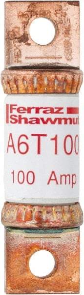 Ferraz Shawmut - 300 VDC & 600 VAC, 100 Amp, Fast-Acting General Purpose Fuse - Bolt-on Mount, 75mm OAL, 100 at DC, 200 at AC kA Rating, 13/16" Diam - Americas Industrial Supply