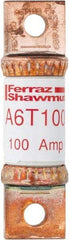 Ferraz Shawmut - 300 VDC & 600 VAC, 100 Amp, Fast-Acting General Purpose Fuse - Bolt-on Mount, 75mm OAL, 100 at DC, 200 at AC kA Rating, 13/16" Diam - Americas Industrial Supply