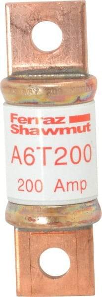 Ferraz Shawmut - 300 VDC, 600 VAC, 200 Amp, Fast-Acting General Purpose Fuse - Bolt-on Mount, 3-1/4" OAL, 100 at DC, 200 at AC kA Rating, 1-1/16" Diam - Americas Industrial Supply