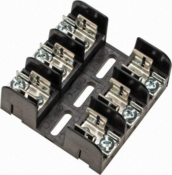 Ferraz Shawmut - 3 Pole, 250 VAC/VDC, 30 Amp, Screw Mount Fuse Block - 3 Inch Long x 3 Inch Wide x 1.38 Inch High Block - Americas Industrial Supply