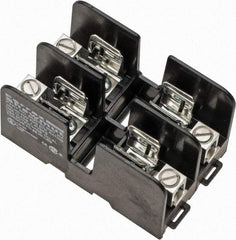 Ferraz Shawmut - 2 Pole, 14 to 2 AWG, 600 VAC/VDC, 30 Amp, DIN Rail Mount, Screw Mount Fuse Block - 3.9 Inch Long x 2.45 Inch Wide x 2.2 Inch High Block - Americas Industrial Supply