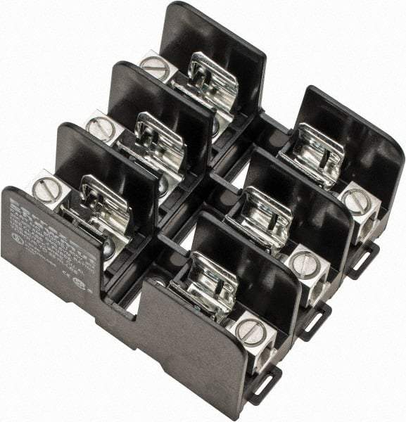 Ferraz Shawmut - 3 Pole, 14 to 2 AWG, 600 VAC/VDC, 30 Amp, DIN Rail Mount, Screw Mount Fuse Block - 3.9 Inch Long x 3.62 Inch Wide x 2.2 Inch High Block - Americas Industrial Supply