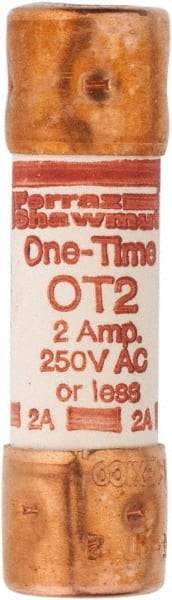 Ferraz Shawmut - 250 VAC/VDC, 2 Amp, Fast-Acting General Purpose Fuse - Clip Mount, 50.8mm OAL, 20 at DC, 50 at AC kA Rating, 9/16" Diam - Americas Industrial Supply