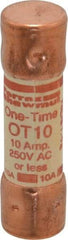 Ferraz Shawmut - 250 VAC/VDC, 10 Amp, Fast-Acting General Purpose Fuse - Clip Mount, 50.8mm OAL, 20 at DC, 50 at AC kA Rating, 9/16" Diam - Americas Industrial Supply