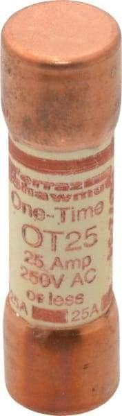 Ferraz Shawmut - 250 VAC/VDC, 25 Amp, Fast-Acting General Purpose Fuse - Clip Mount, 50.8mm OAL, 20 at DC, 50 at AC kA Rating, 9/16" Diam - Americas Industrial Supply