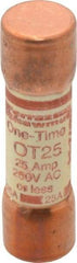 Ferraz Shawmut - 250 VAC/VDC, 25 Amp, Fast-Acting General Purpose Fuse - Clip Mount, 50.8mm OAL, 20 at DC, 50 at AC kA Rating, 9/16" Diam - Americas Industrial Supply