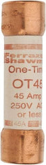 Ferraz Shawmut - 250 VAC/VDC, 45 Amp, Fast-Acting General Purpose Fuse - Clip Mount, 76.2mm OAL, 20 at DC, 50 at AC kA Rating, 13/16" Diam - Americas Industrial Supply