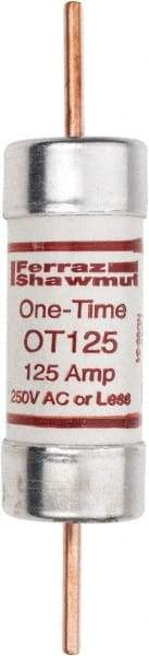 Ferraz Shawmut - 250 VAC/VDC, 125 Amp, Fast-Acting General Purpose Fuse - Clip Mount, 7-1/8" OAL, 20 at DC, 50 at AC kA Rating, 1-9/16" Diam - Americas Industrial Supply