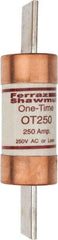 Ferraz Shawmut - 250 VAC/VDC, 250 Amp, Fast-Acting General Purpose Fuse - Clip Mount, 8-5/8" OAL, 20 at DC, 50 at AC kA Rating, 2-1/16" Diam - Americas Industrial Supply