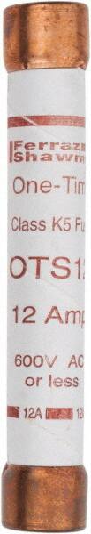 Ferraz Shawmut - 300 VDC, 600 VAC, 12 Amp, Fast-Acting General Purpose Fuse - Clip Mount, 127mm OAL, 20 at DC, 50 at AC kA Rating, 13/16" Diam - Americas Industrial Supply