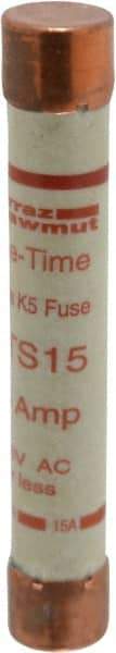 Ferraz Shawmut - 300 VDC, 600 VAC, 15 Amp, Fast-Acting General Purpose Fuse - Clip Mount, 127mm OAL, 20 at DC, 50 at AC kA Rating, 13/16" Diam - Americas Industrial Supply