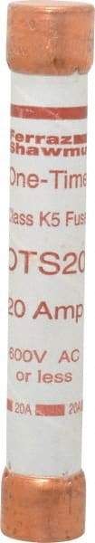 Ferraz Shawmut - 300 VDC, 600 VAC, 20 Amp, Fast-Acting General Purpose Fuse - Clip Mount, 127mm OAL, 20 at DC, 50 at AC kA Rating, 13/16" Diam - Americas Industrial Supply