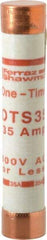 Ferraz Shawmut - 300 VDC, 600 VAC, 35 Amp, Fast-Acting General Purpose Fuse - Clip Mount, 5-1/2" OAL, 20 at DC, 50 at AC kA Rating, 1-1/16" Diam - Americas Industrial Supply