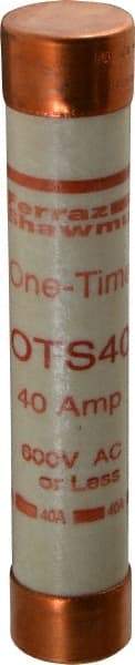 Ferraz Shawmut - 300 VDC, 600 VAC, 40 Amp, Fast-Acting General Purpose Fuse - Clip Mount, 5-1/2" OAL, 20 at DC, 50 at AC kA Rating, 1-1/16" Diam - Americas Industrial Supply