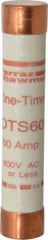 Ferraz Shawmut - 300 VDC, 600 VAC, 60 Amp, Fast-Acting General Purpose Fuse - Clip Mount, 5-1/2" OAL, 20 at DC, 50 at AC kA Rating, 1-1/16" Diam - Americas Industrial Supply