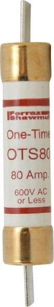 Ferraz Shawmut - 300 VDC, 600 VAC, 80 Amp, Fast-Acting General Purpose Fuse - Clip Mount, 7-7/8" OAL, 20 at DC, 50 at AC kA Rating, 1-5/16" Diam - Americas Industrial Supply