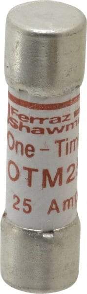 Ferraz Shawmut - 250 VAC, 25 Amp, Fast-Acting General Purpose Fuse - Clip Mount, 1-1/2" OAL, 10 at AC kA Rating, 13/32" Diam - Americas Industrial Supply