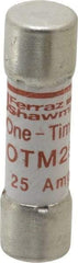 Ferraz Shawmut - 250 VAC, 25 Amp, Fast-Acting General Purpose Fuse - Clip Mount, 1-1/2" OAL, 10 at AC kA Rating, 13/32" Diam - Americas Industrial Supply