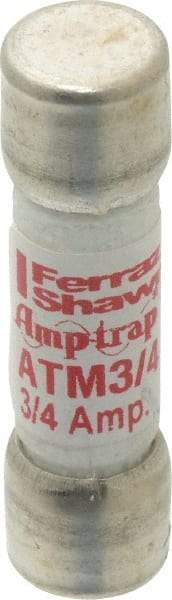 Ferraz Shawmut - 600 VAC/VDC, 0.75 Amp, Fast-Acting Midget Fuse - Clip Mount, 1-1/2" OAL, 100 at AC/DC kA Rating, 13/32" Diam - Americas Industrial Supply